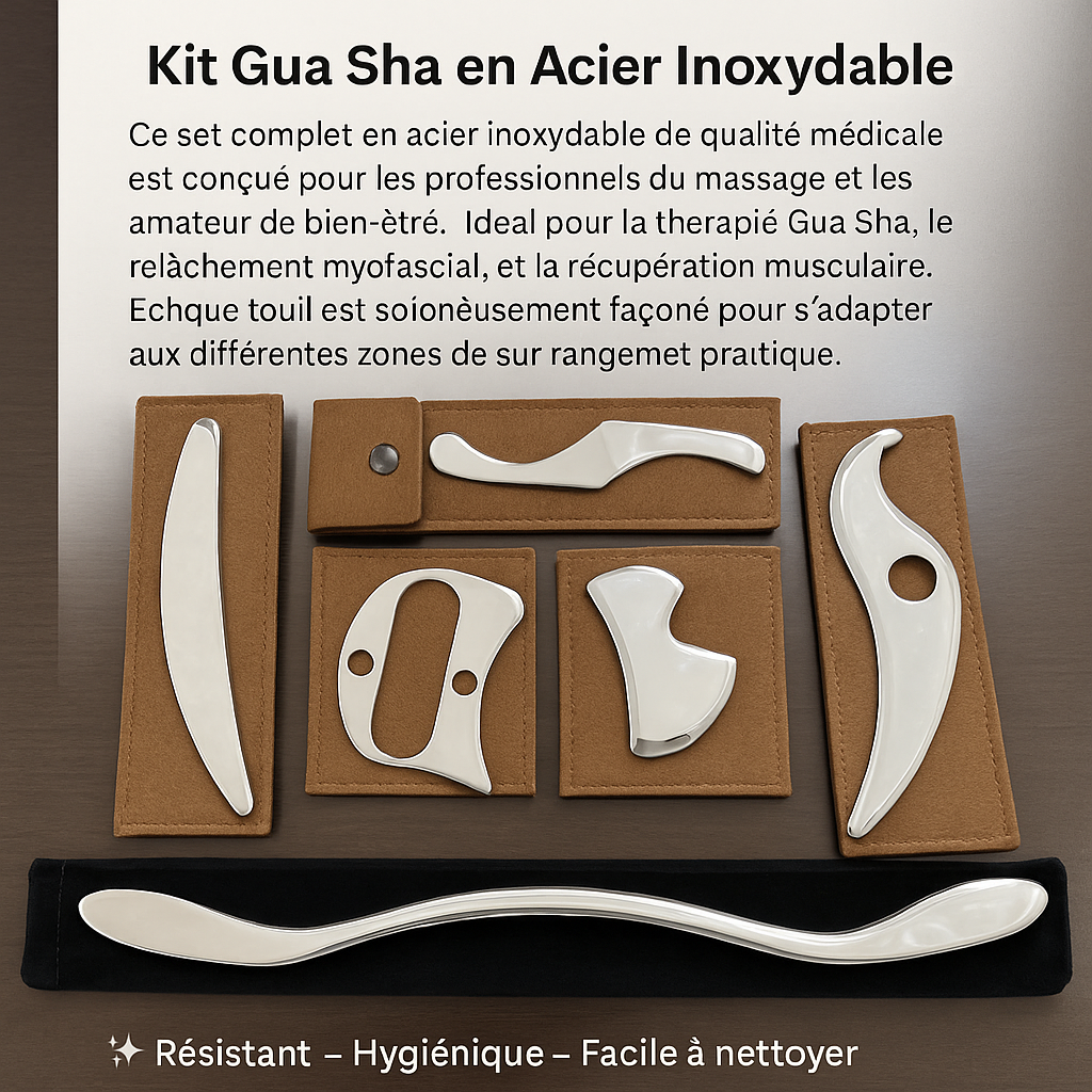 Kit Gua Sha en Acier Inoxydable